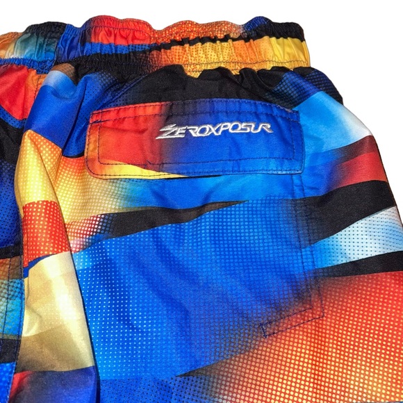 Zero Xposur Youth Boys Swim Trunks Size L-14-16 Multi Colored Swimsuit Swimwear - Picture 4 of 5